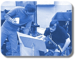 David Axelrod and Pdero Wyant at a Capitol Records session for Song Of Innocense 1968